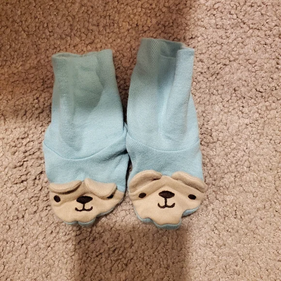Cute Bear Face Baby Socks - Blue - Picture 4 of 4